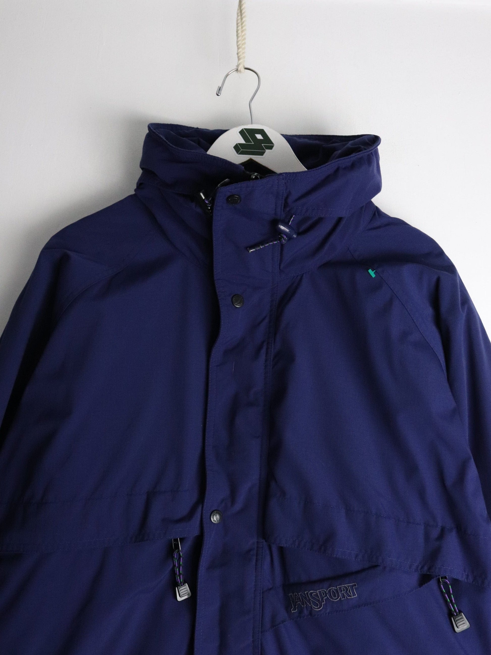 Vintage Jansport Jacket Mens Large Blue Parka