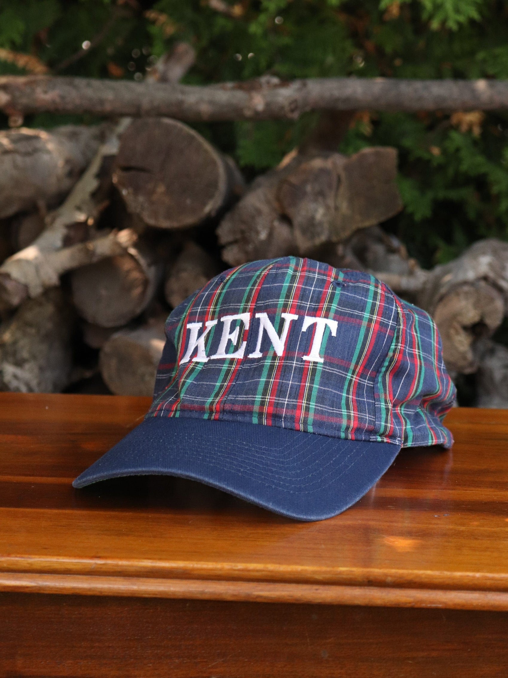 Vintage Kent Hat Adult Blue Plaid Snap Back
