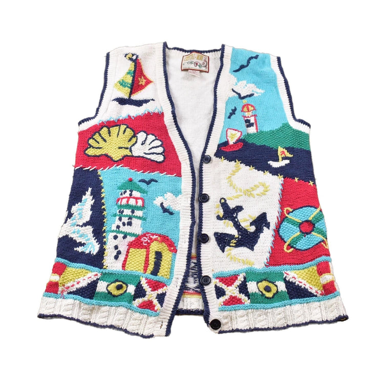 Vintage Knitted Crystal Kobe Sweater Vest Men's Large from propervintagecanada