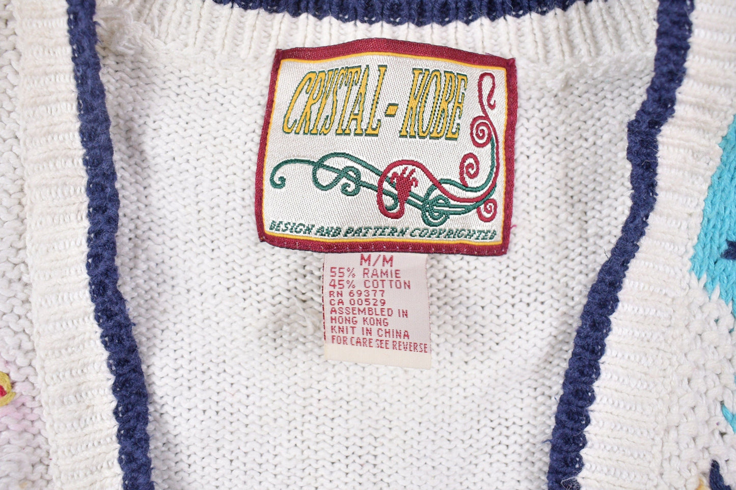 Vintage Knitted Crystal Kobe Sweater Vest Men's Large from propervintagecanada