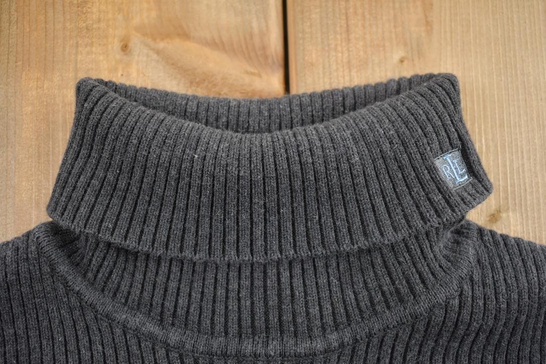 Vintage Knitted Polo Ralph Lauren Turtle Neck Sweater Women's M from propervintagecanada