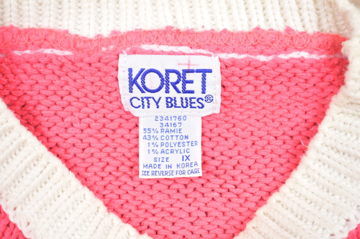 Vintage Koret City Blues Knitted Short Sleeve Sweater Men's XL from propervintagecanada