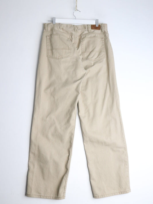 Vintage L.L. Bean Pants Mens 34 x 30 Beige Denim Jeans from propervintagecanada