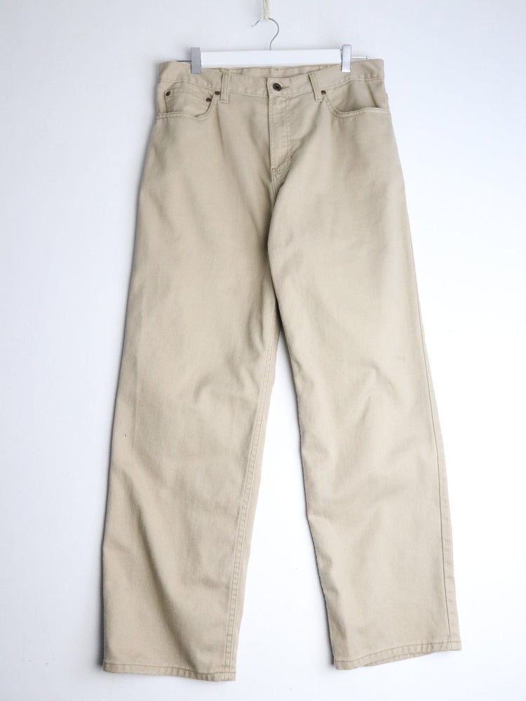 Vintage L.L. Bean Pants Mens 34 x 30 Beige Denim Jeans from propervintagecanada