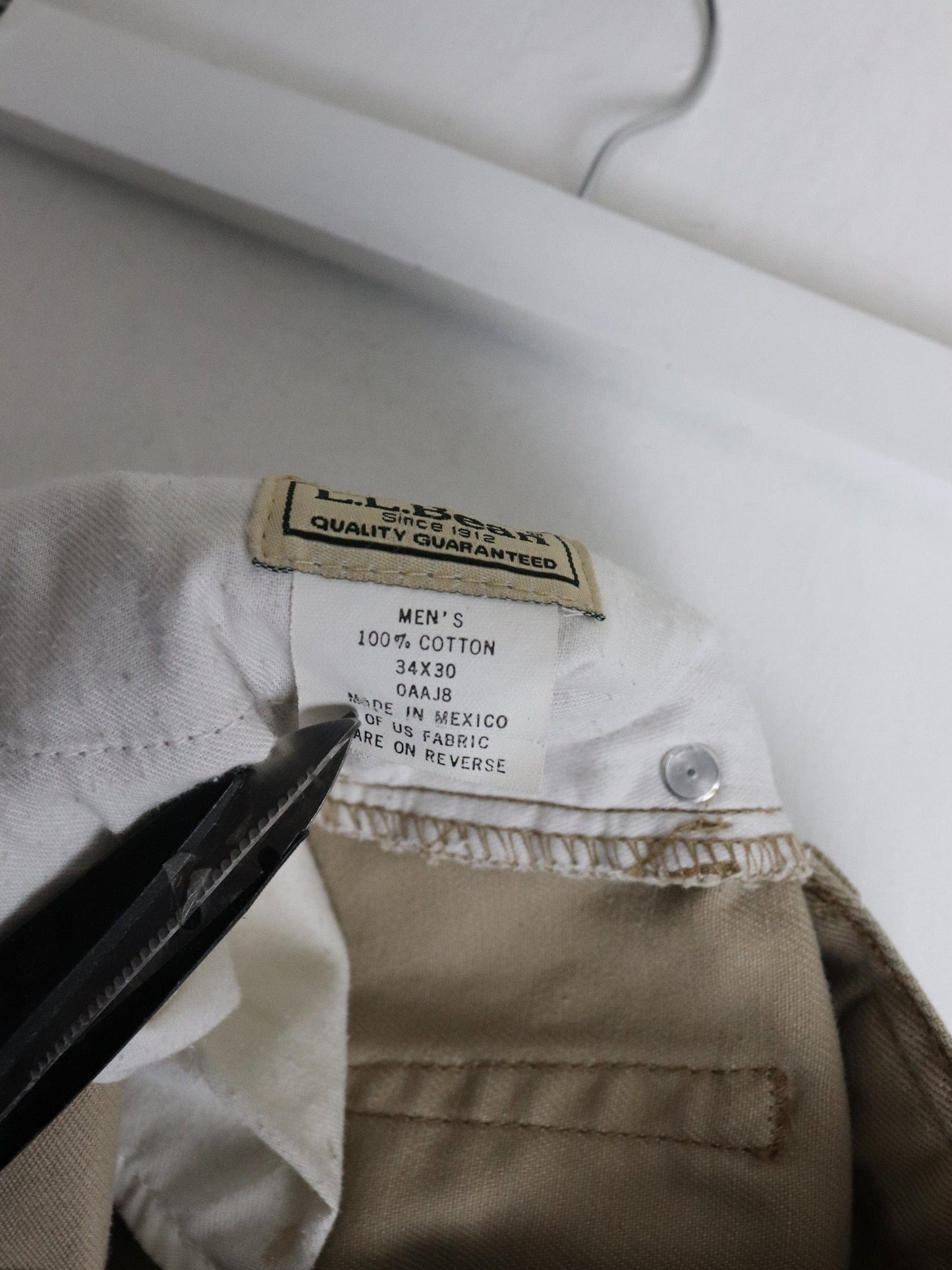 Vintage L.L. Bean Pants Mens 34 x 30 Beige Denim Jeans from propervintagecanada