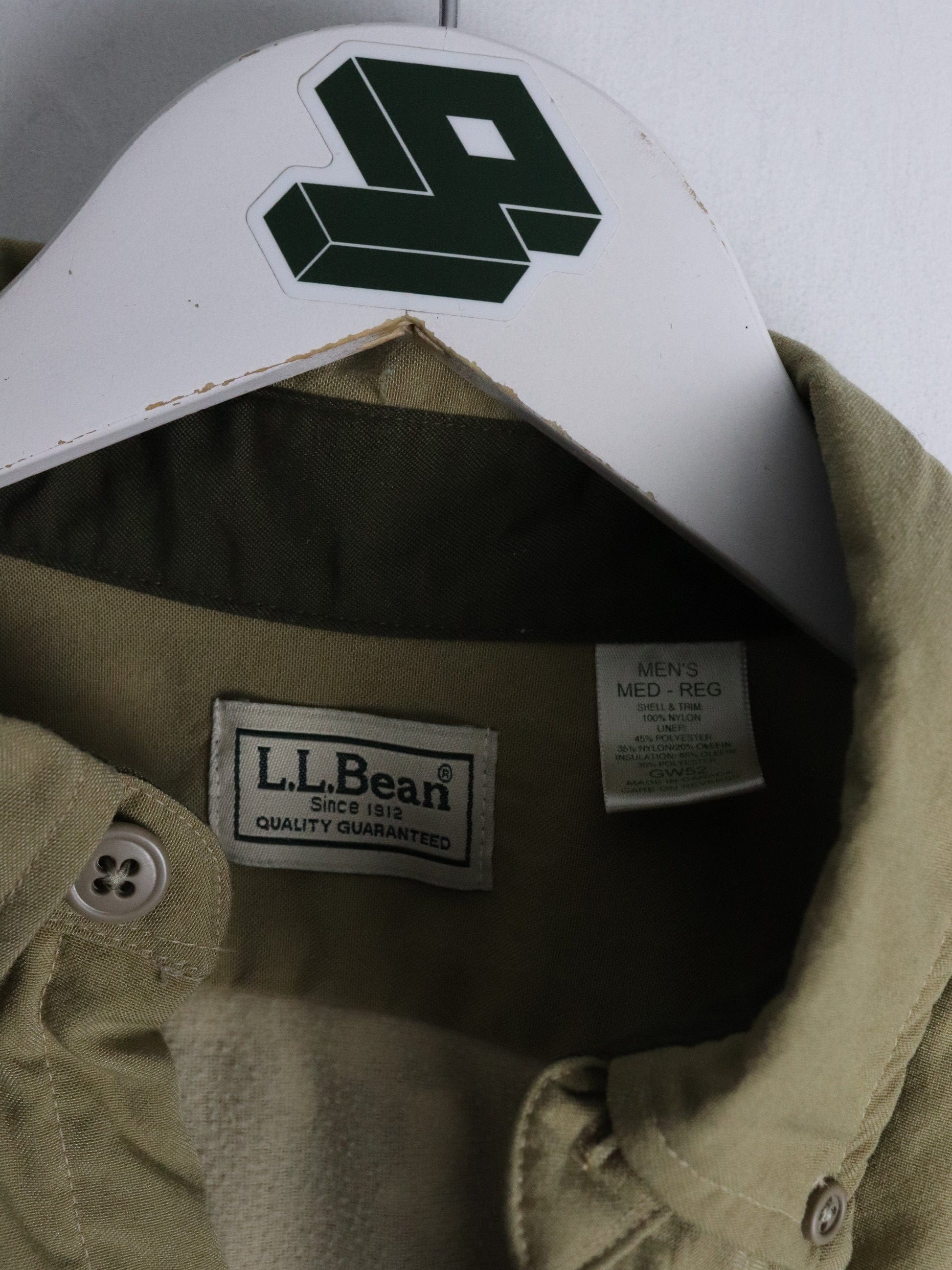 Vintage L.L. Bean Shirt Mens Medium Beige Lined from propervintagecanada