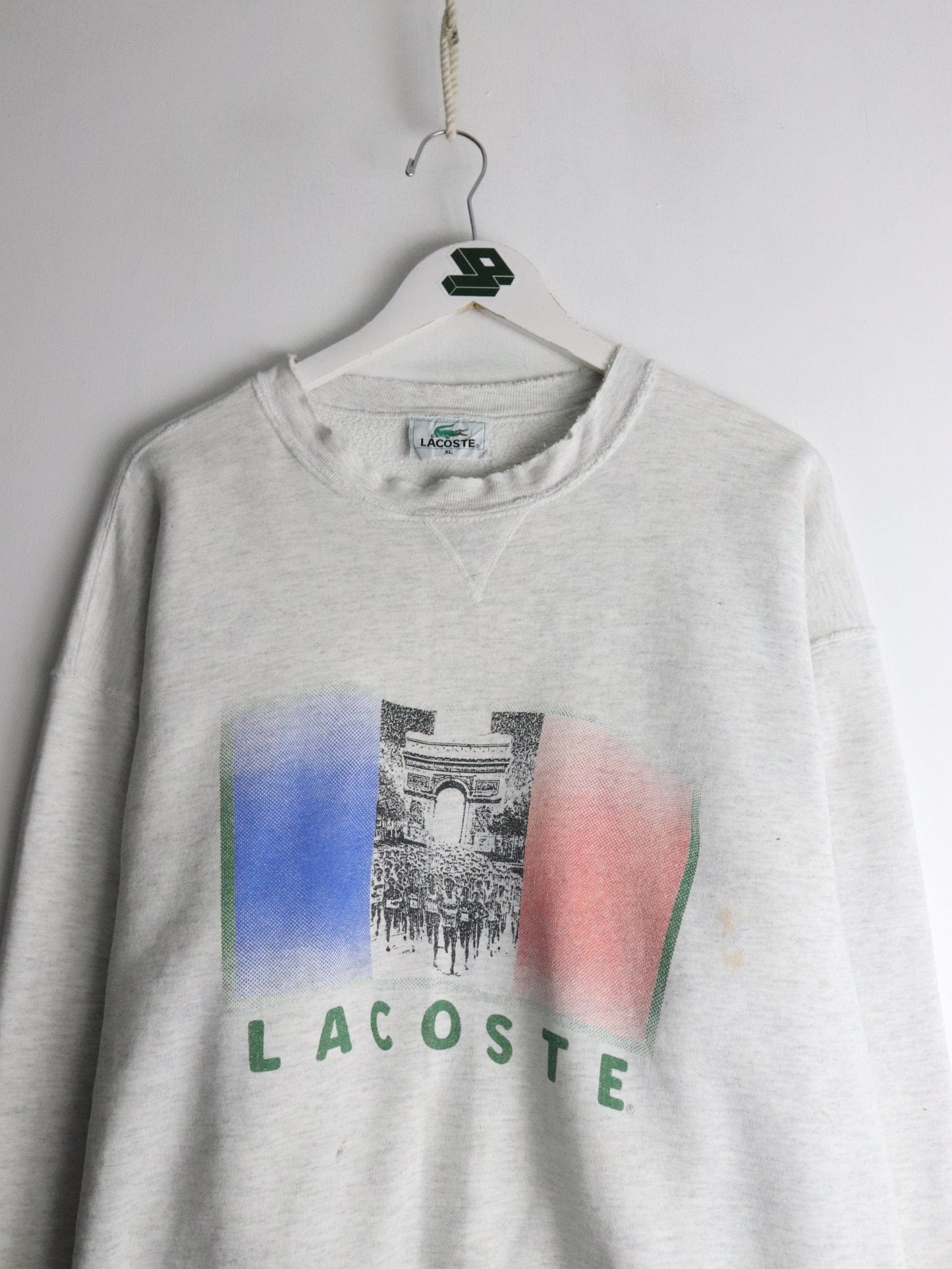 Vintage Lacoste Sweatshirt Mens XL Grey Thrashed from propervintagecanada