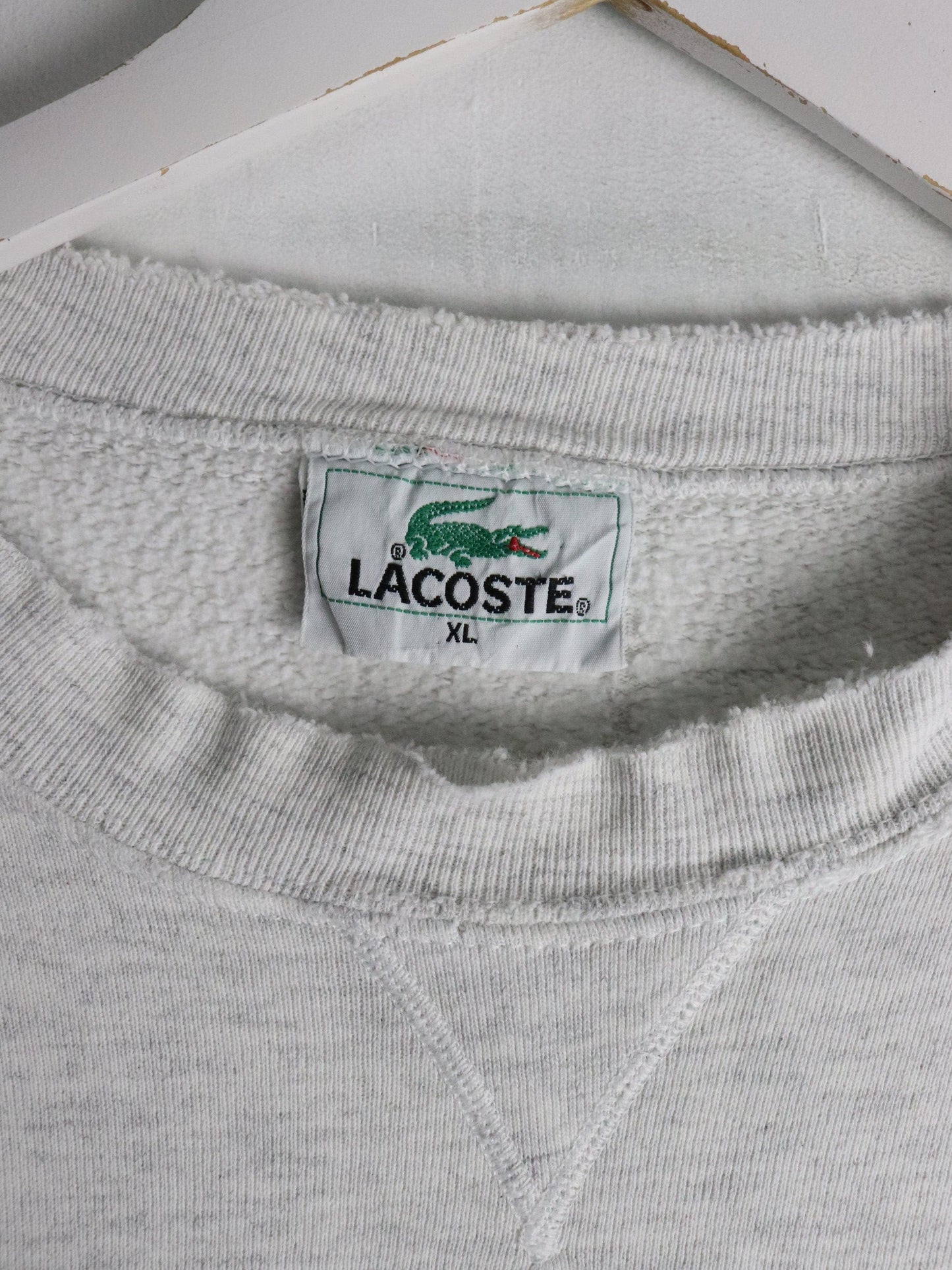 Vintage Lacoste Sweatshirt Mens XL Grey Thrashed from propervintagecanada