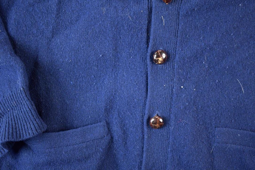 Vintage Lambswool Knit Cardigan Sweater 1990s Mens Large from propervintagecanada