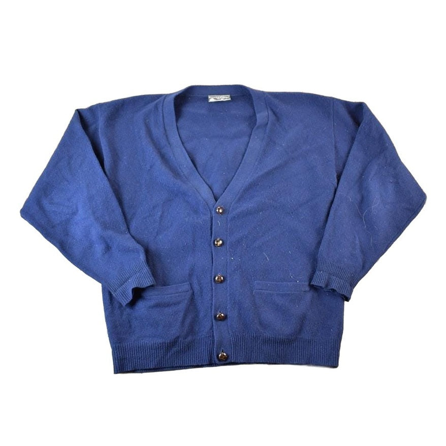 Vintage Lambswool Knit Cardigan Sweater 1990s Mens Large from propervintagecanada
