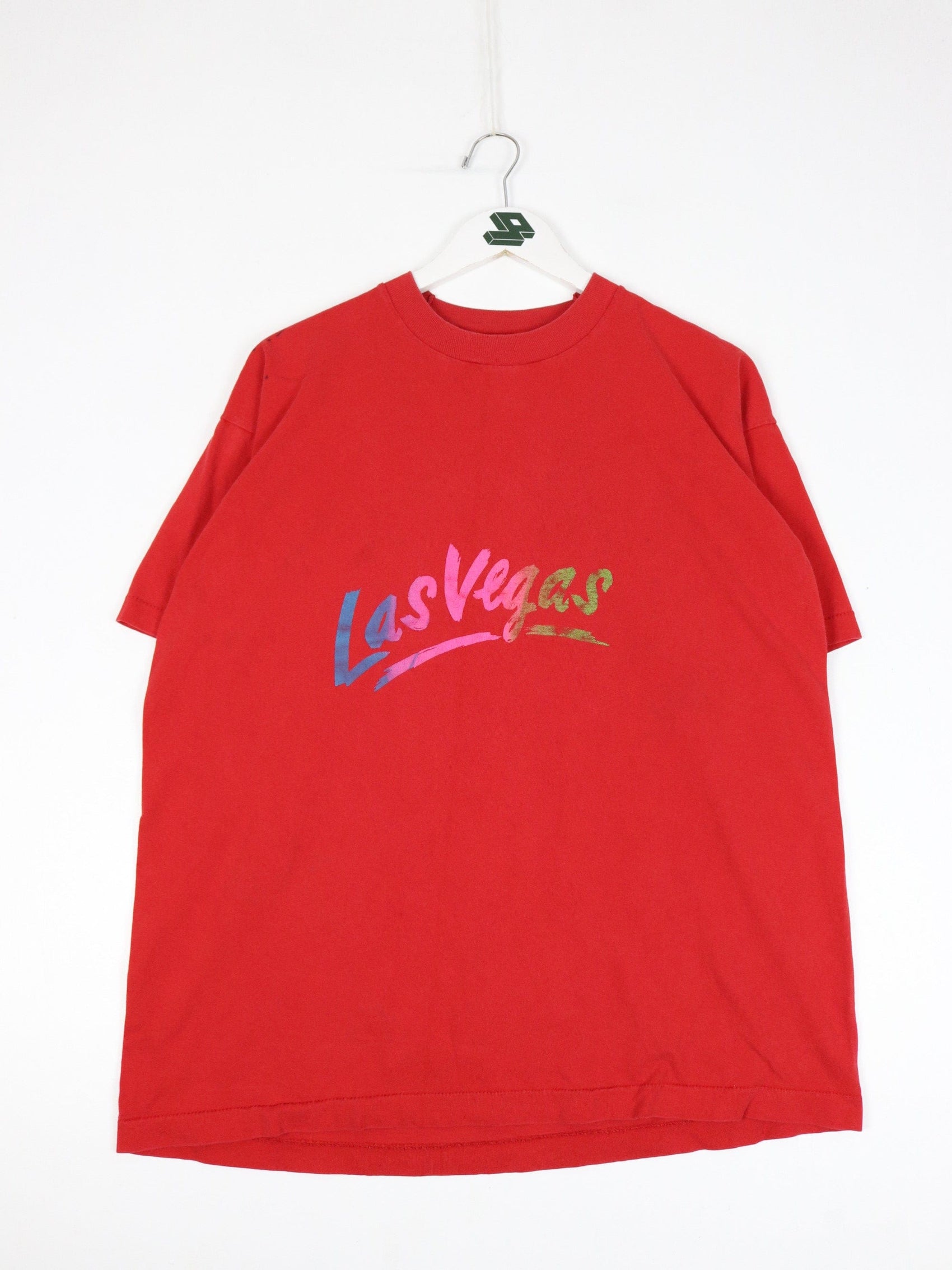 Vintage Las Vegas T Shirt Mens XL Red 90s