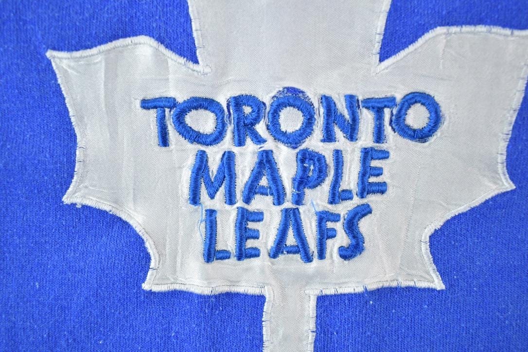 Vintage Late 80s Early 90s Starter Toronto Maple Leafs NHL Hockey Embroidered Crewneck Sweatshirt Men's Large from propervintagecanada