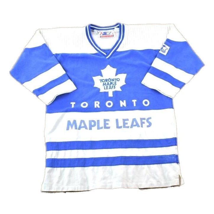 Vintage Late 80s Early 90s Starter Toronto Maple Leafs NHL Hockey Embroidered Crewneck Sweatshirt Men's Large from propervintagecanada