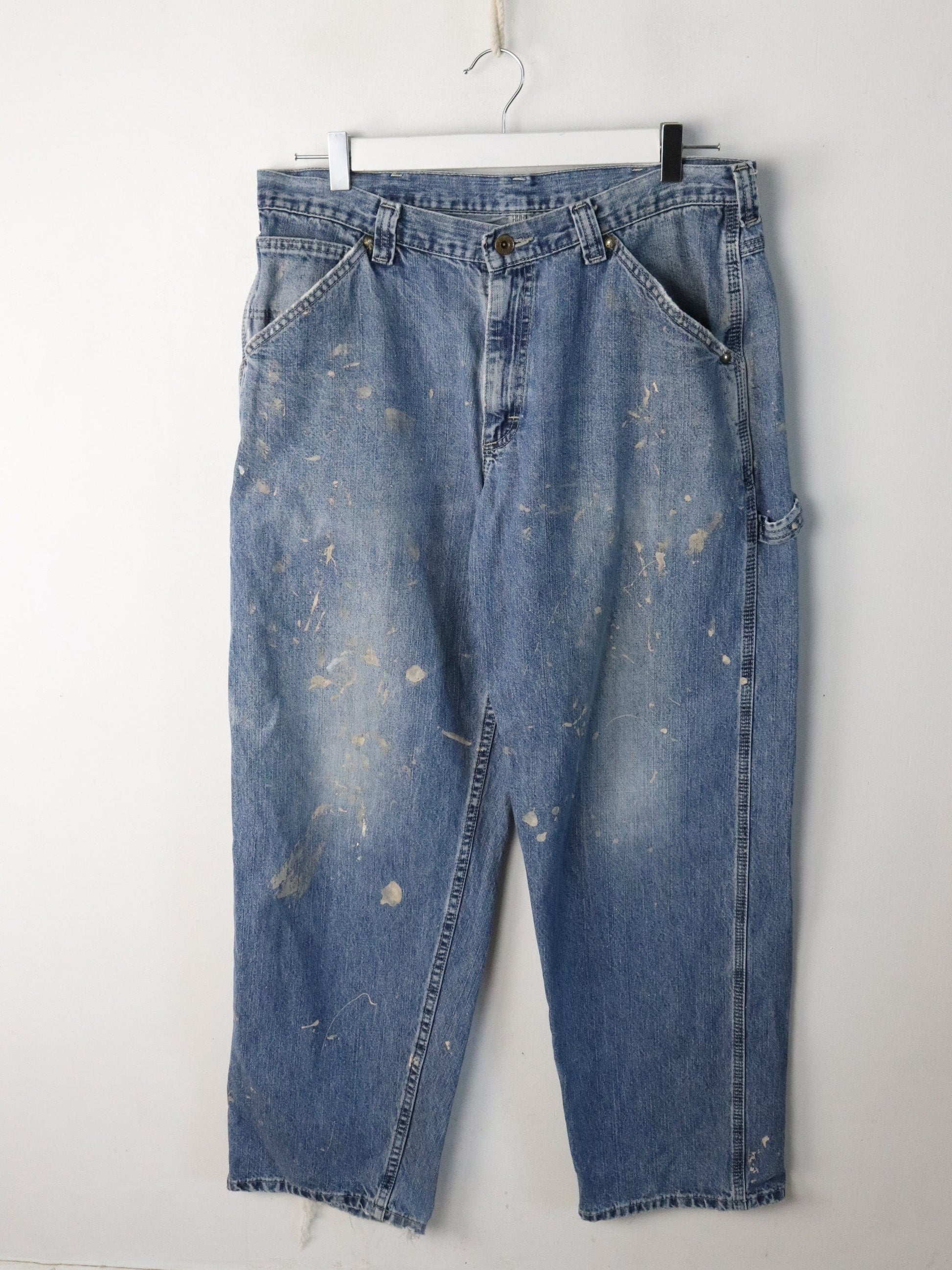 Vintage Lee Denim Jeans Mens 34 x 31 Blue Carpenter