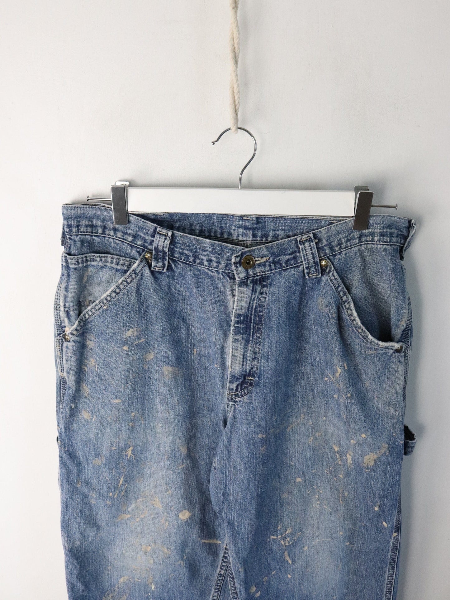 Vintage Lee Denim Jeans Mens 34 x 31 Blue Carpenter