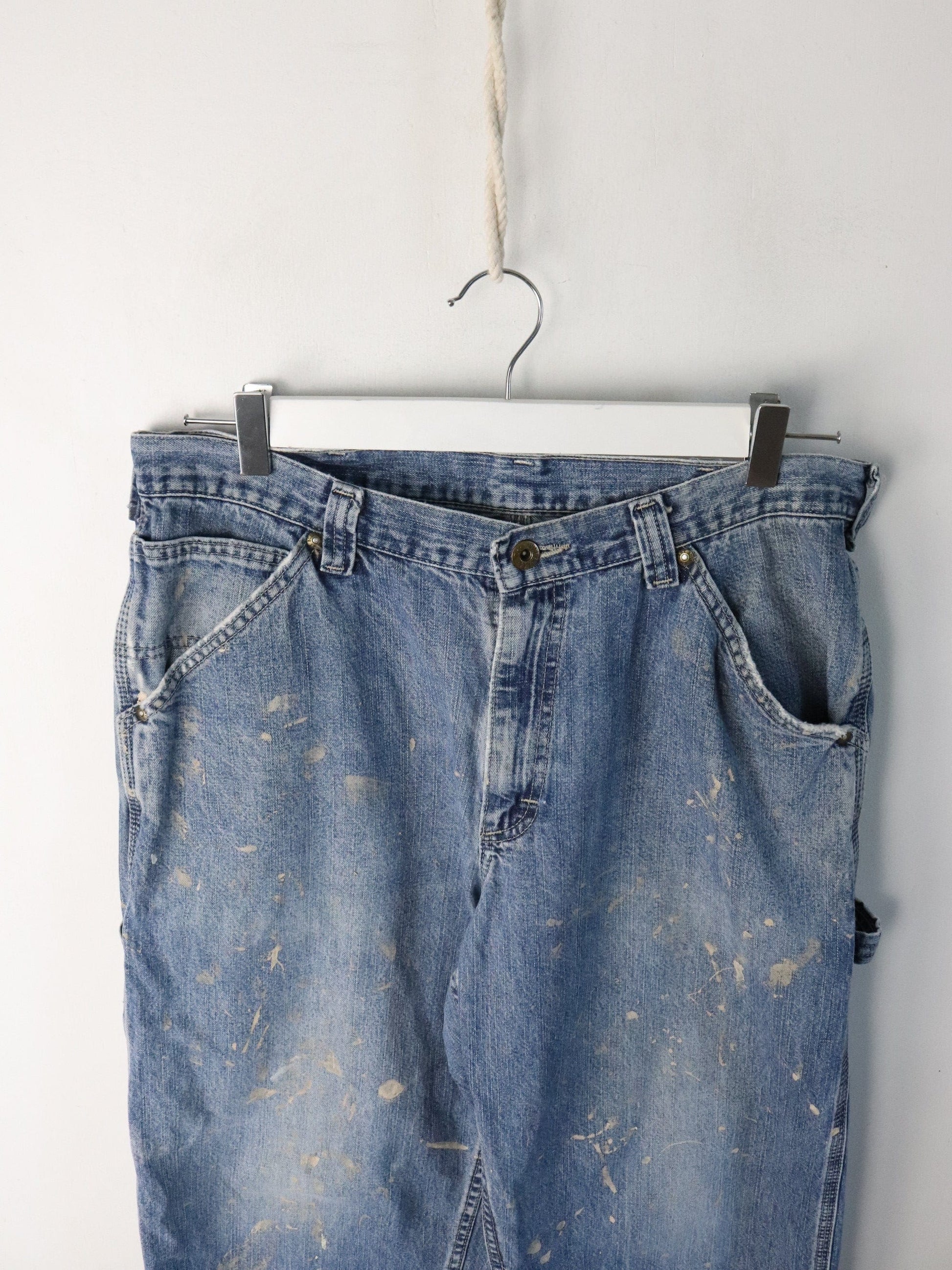 Vintage Lee Denim Jeans Mens 34 x 31 Blue Carpenter