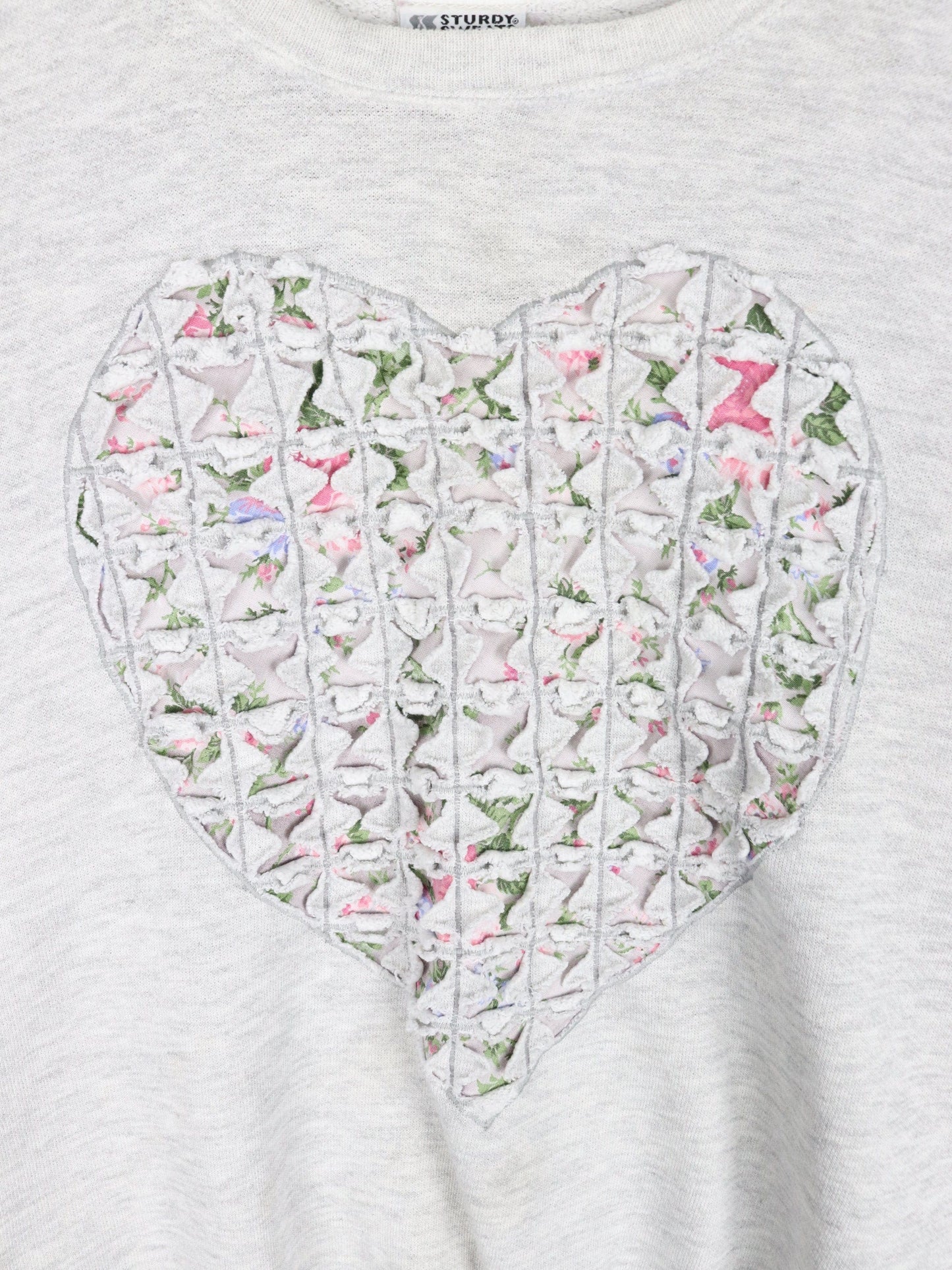 Vintage Lee Sweatshirt Womens Medium Grey Heart 3D from propervintagecanada