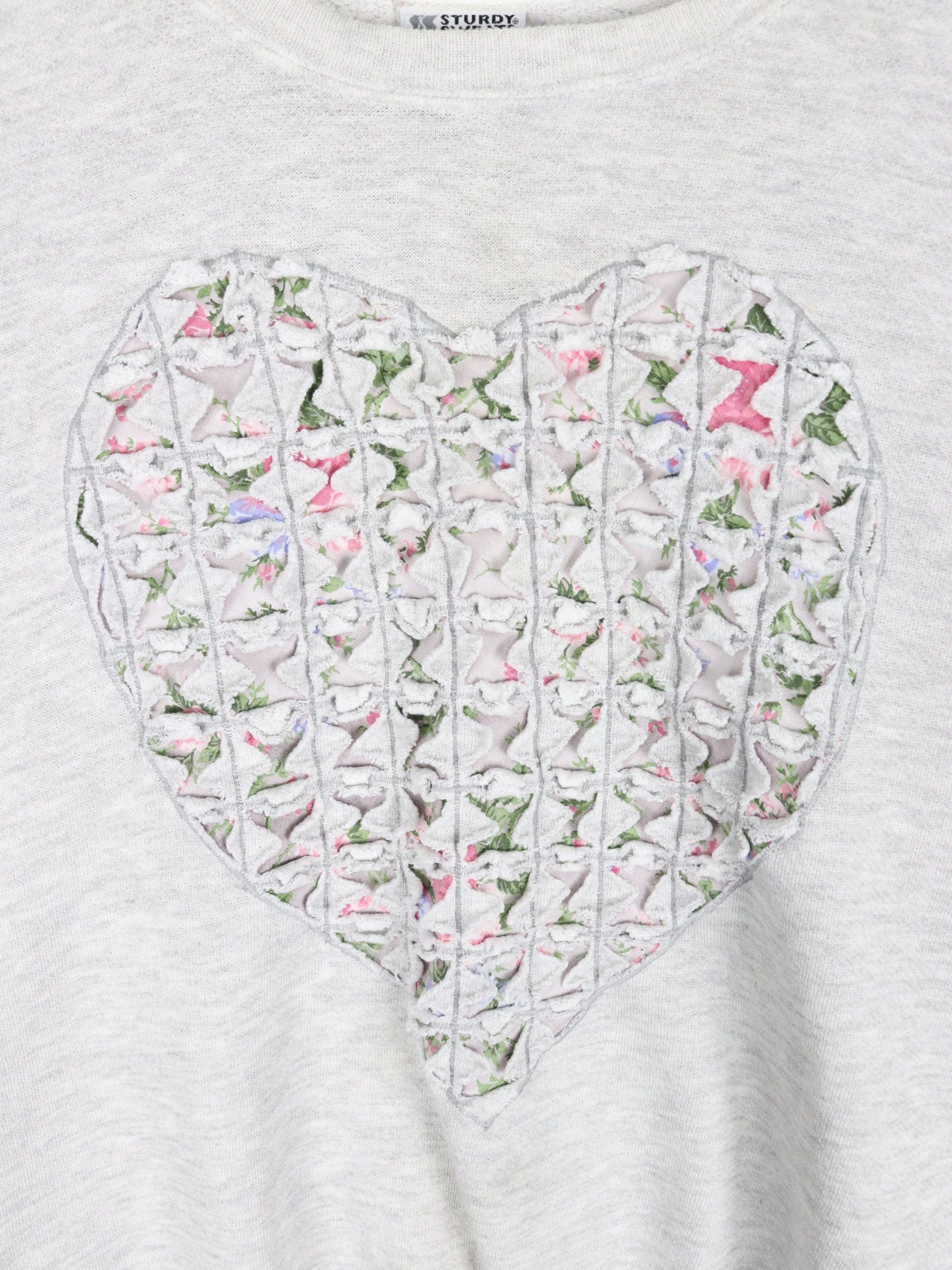 Vintage Lee Sweatshirt Womens Medium Grey Heart 3D from propervintagecanada