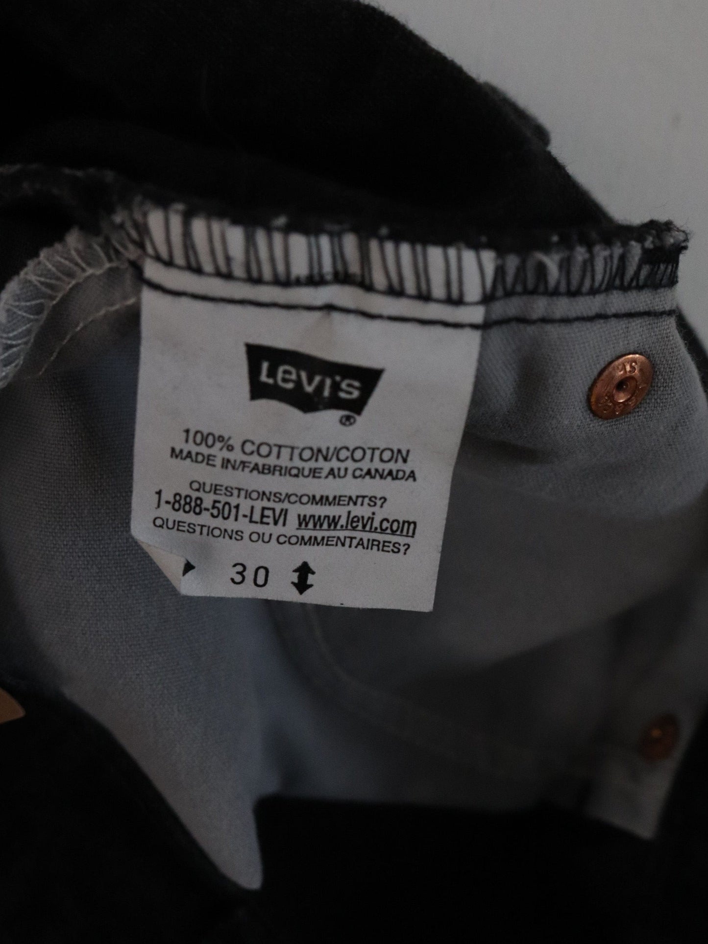 Vintage Levi's Denim Jeans Mens 30 x 26 Black