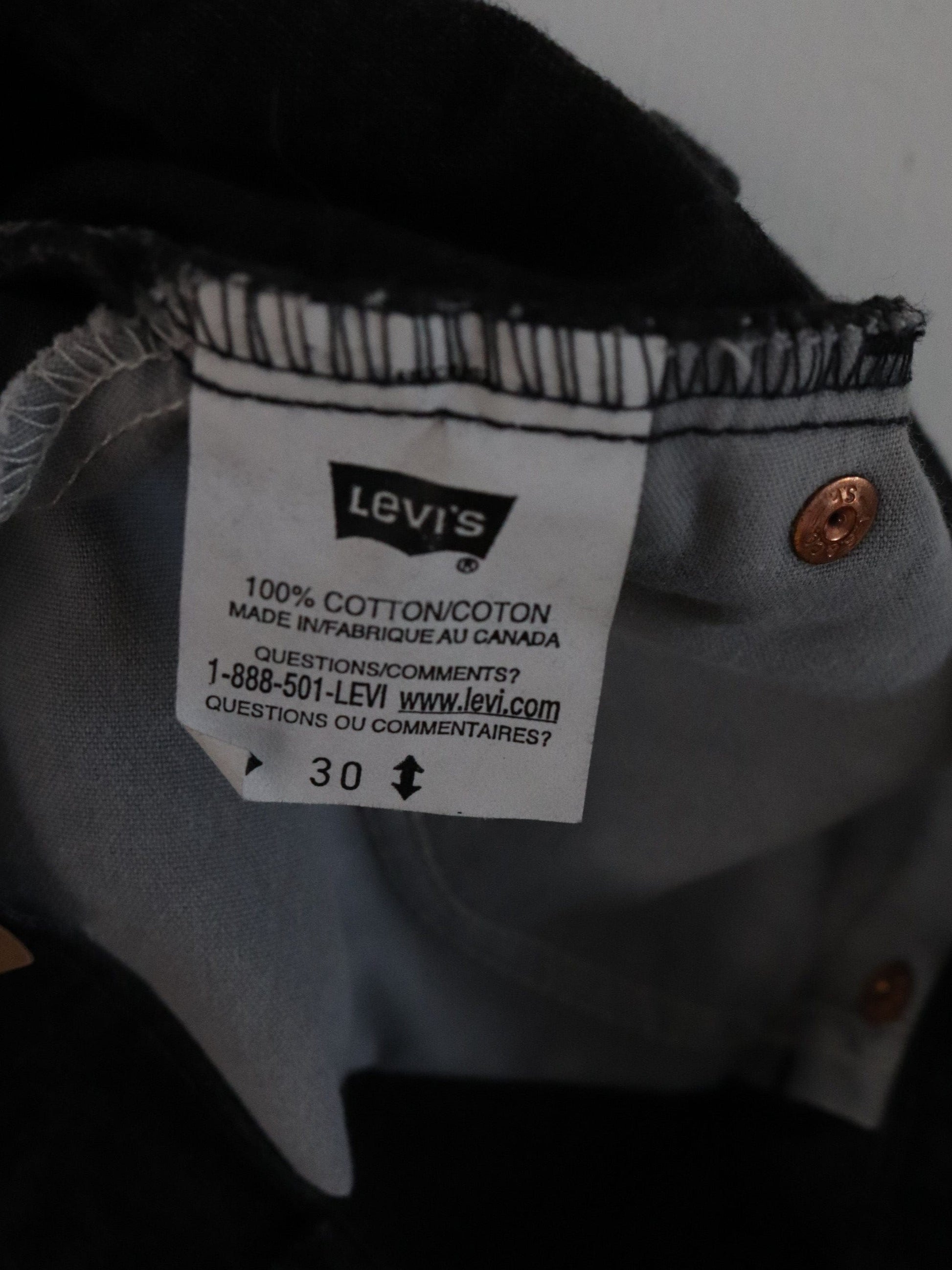 Vintage Levi's Denim Jeans Mens 30 x 26 Black