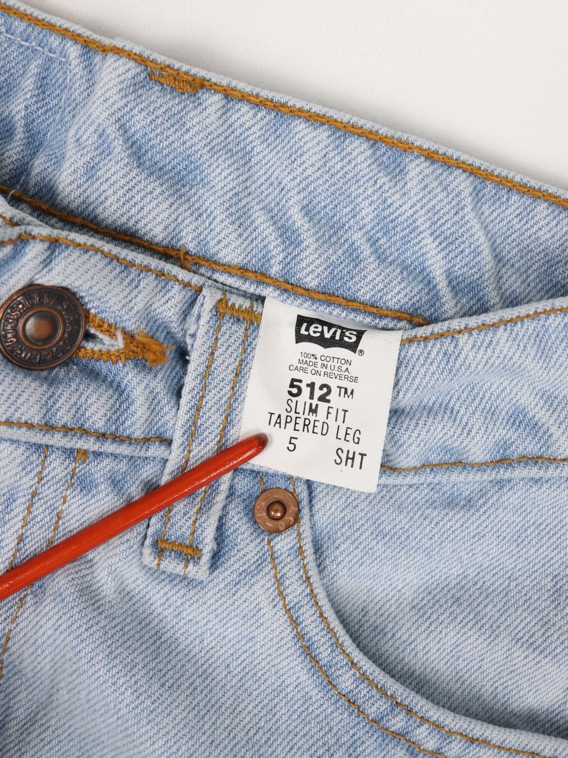 Vintage Levi's Pants Youth 5 Short Blue Denim Jeans 512 Slim Tapered 23 x 25 from propervintagecanada