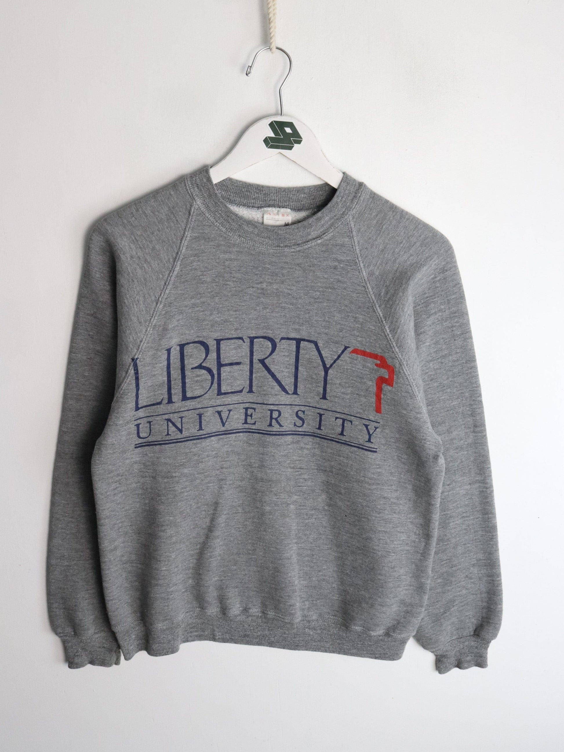 Vintage Liberty University Sweatshirt Mens Small Grey from propervintagecanada