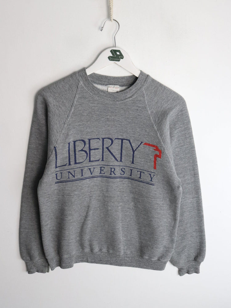 Vintage Liberty University Sweatshirt Mens Small Grey from propervintagecanada