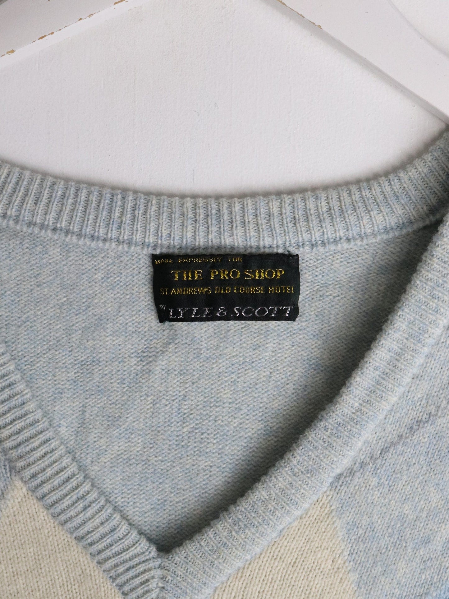 Vintage Lyle & Scott Knit Sweater Mens Large Wool Vest from propervintagecanada