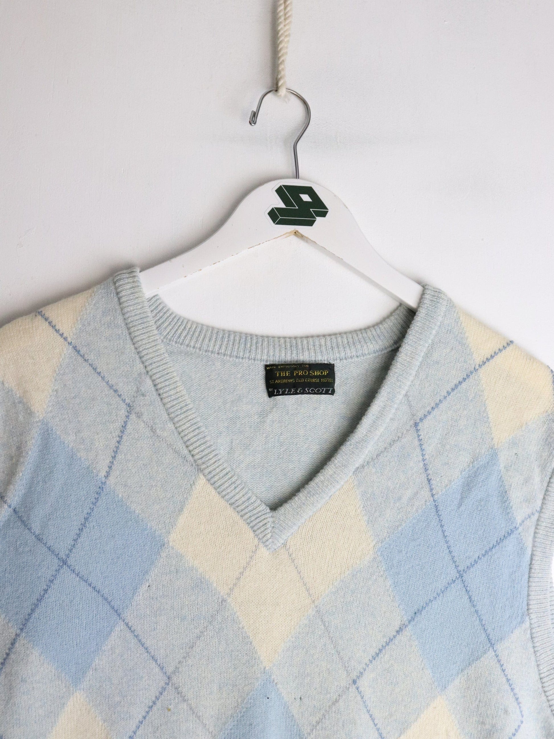 Vintage Lyle & Scott Knit Sweater Mens Large Wool Vest from propervintagecanada