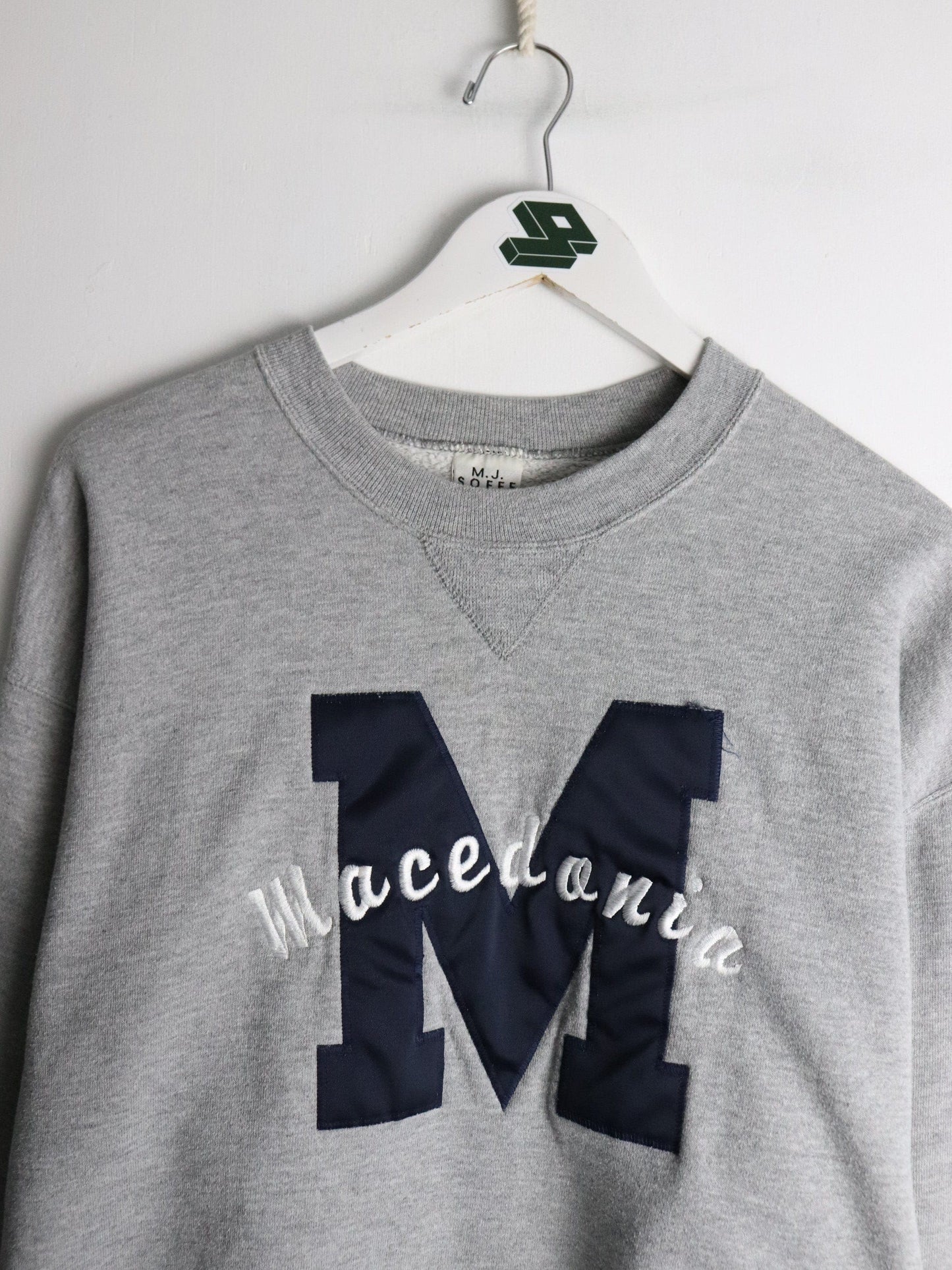 Vintage Macedonia Sweatshirt Mens Large Grey from propervintagecanada