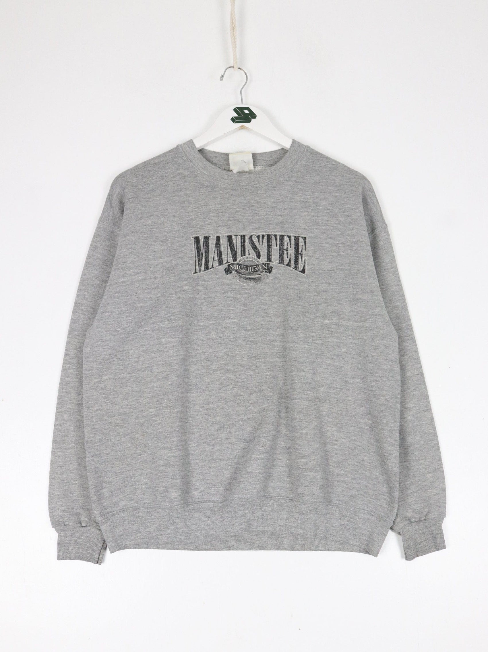 Vintage Manistee Manitoba Sweatshirt Mens Small Grey Lee USA