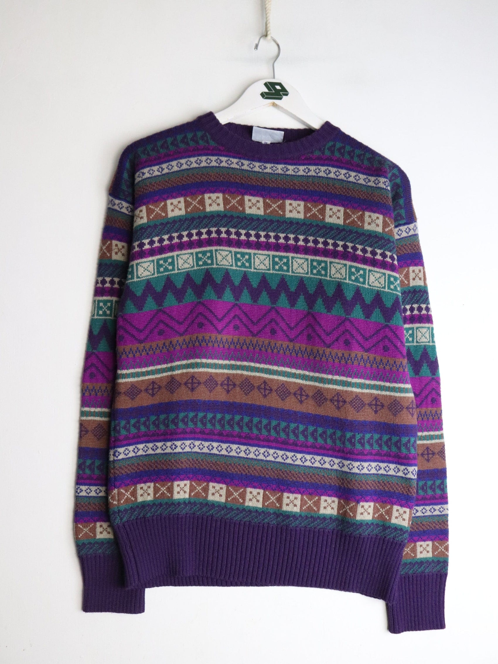 Vintage Meister Knit Sweater Mens Medium Purple