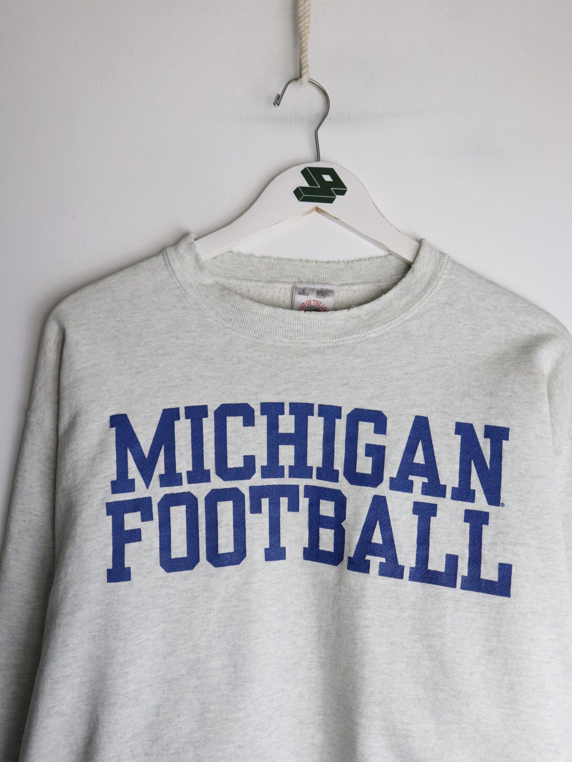 Vintage Michigan Wolverines Football Sweatshirt Mens Large Grey from propervintagecanada