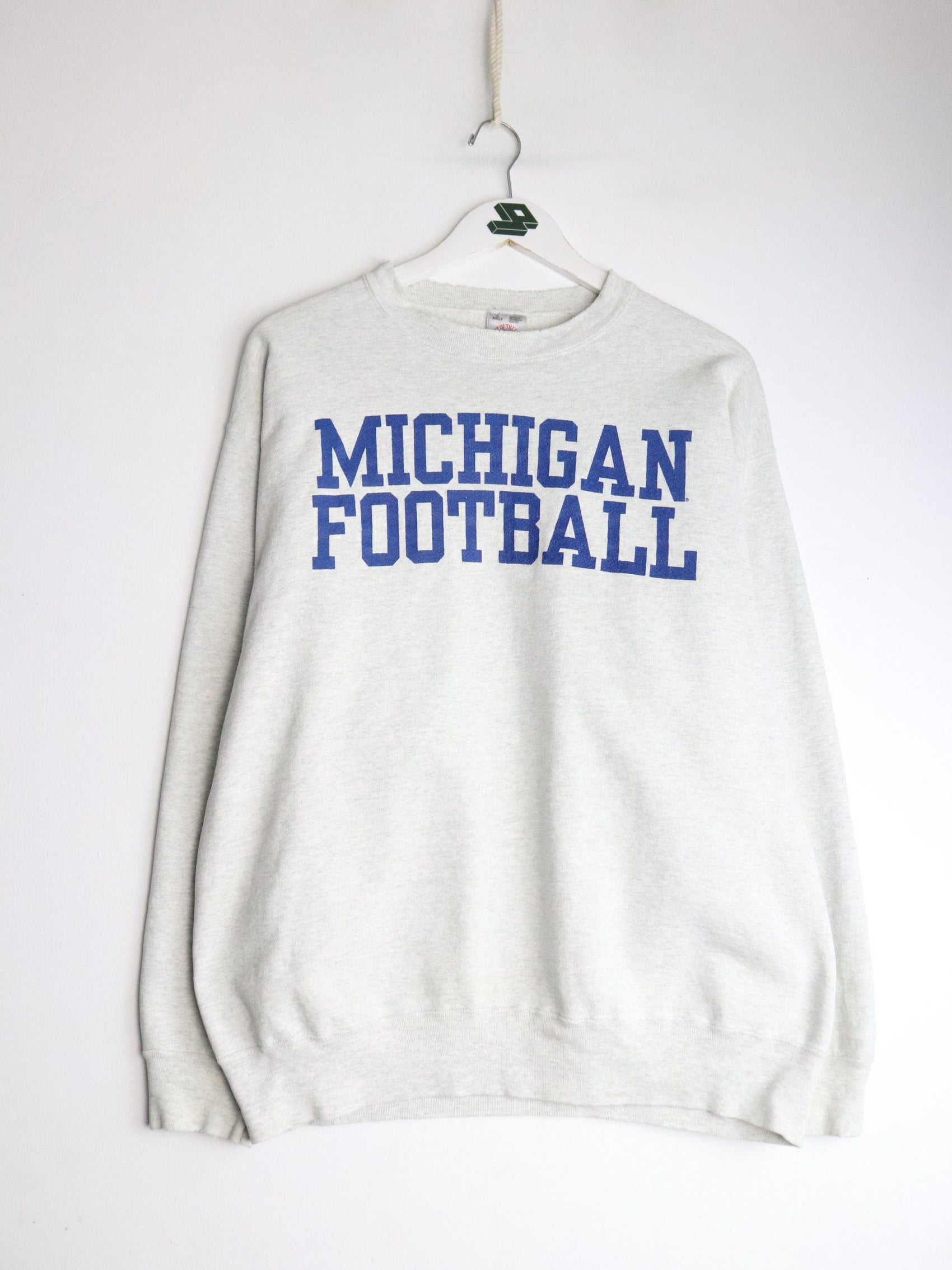 Vintage Michigan Wolverines Football Sweatshirt Mens Large Grey