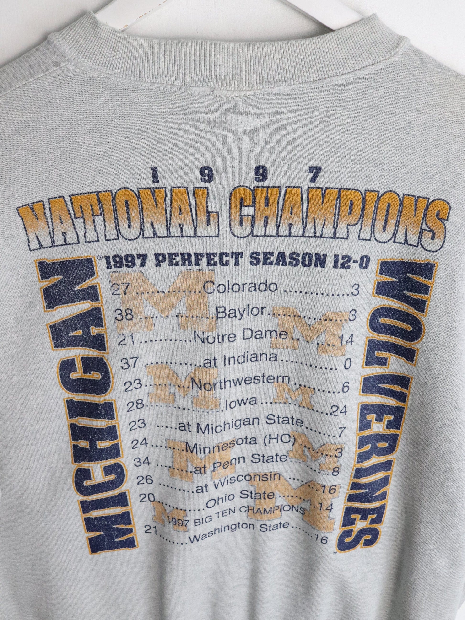 Vintage Michigan Wolverines Sweatshirt Mens Large Grey from propervintagecanada