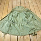 Vintage Military Button Up Lined Hooded Army Jacket Men's L
