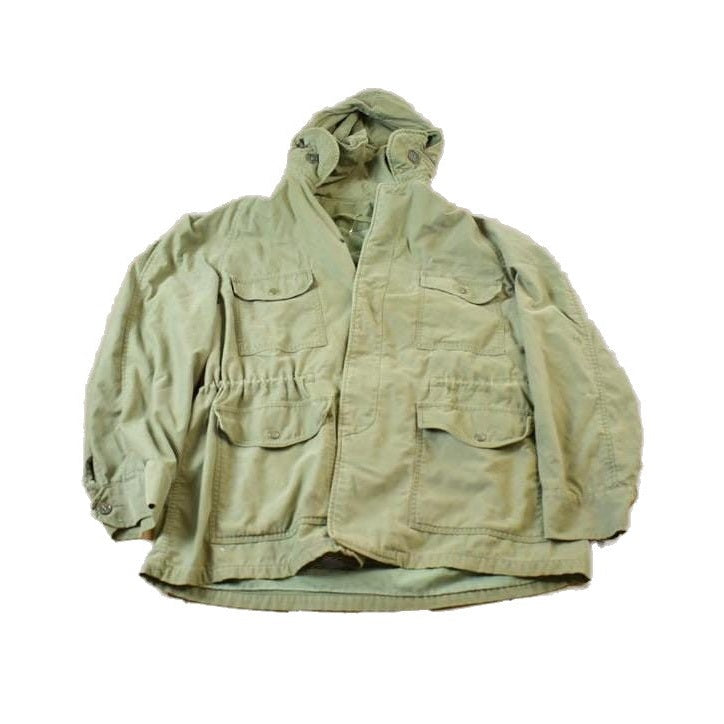 Vintage Military Button Up Lined Hooded Army Jacket Men's L from propervintagecanada