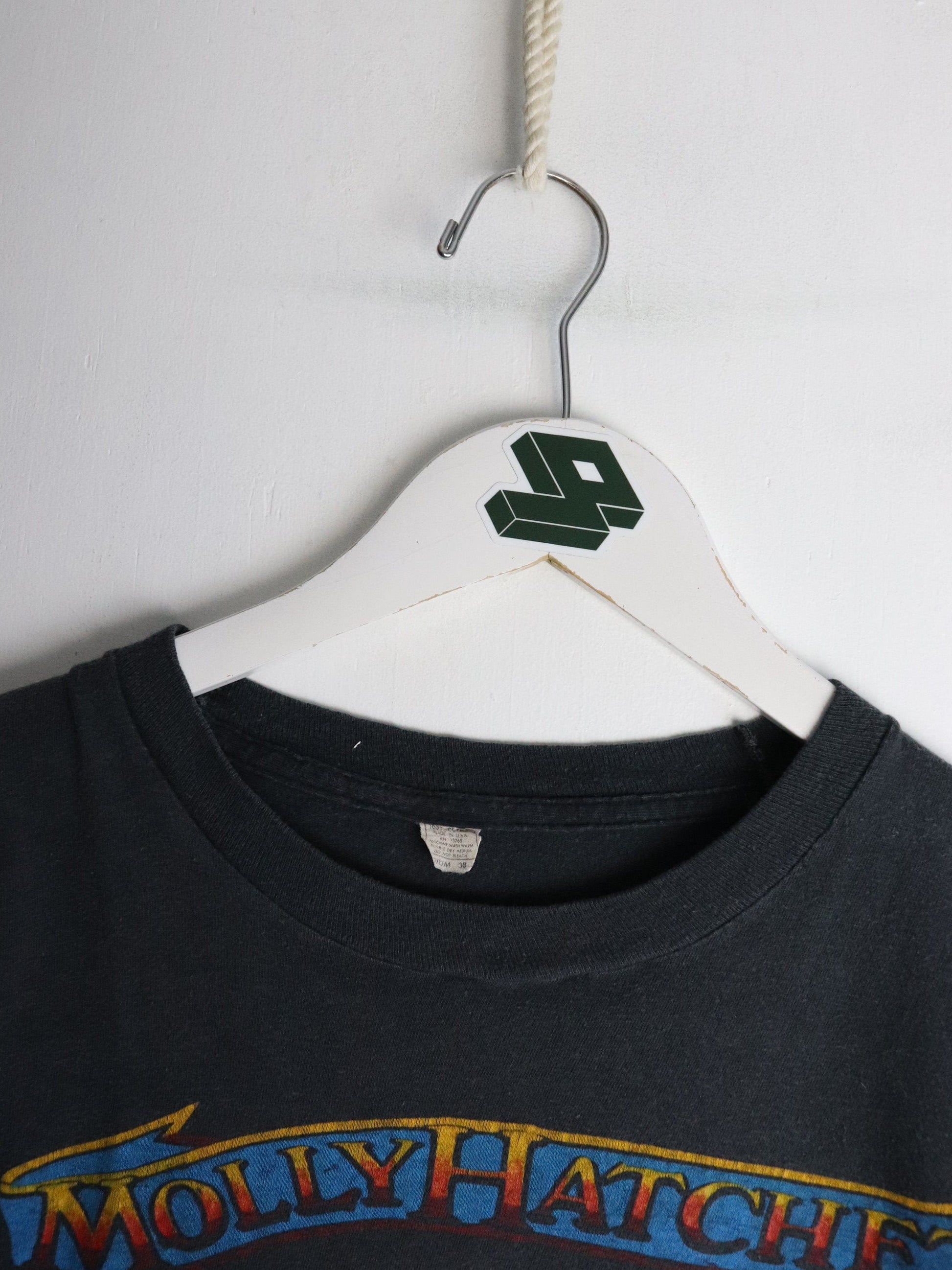 Vintage Molly Hatchet T Shirt Fits Mens XS Black 1980 Band from propervintagecanada