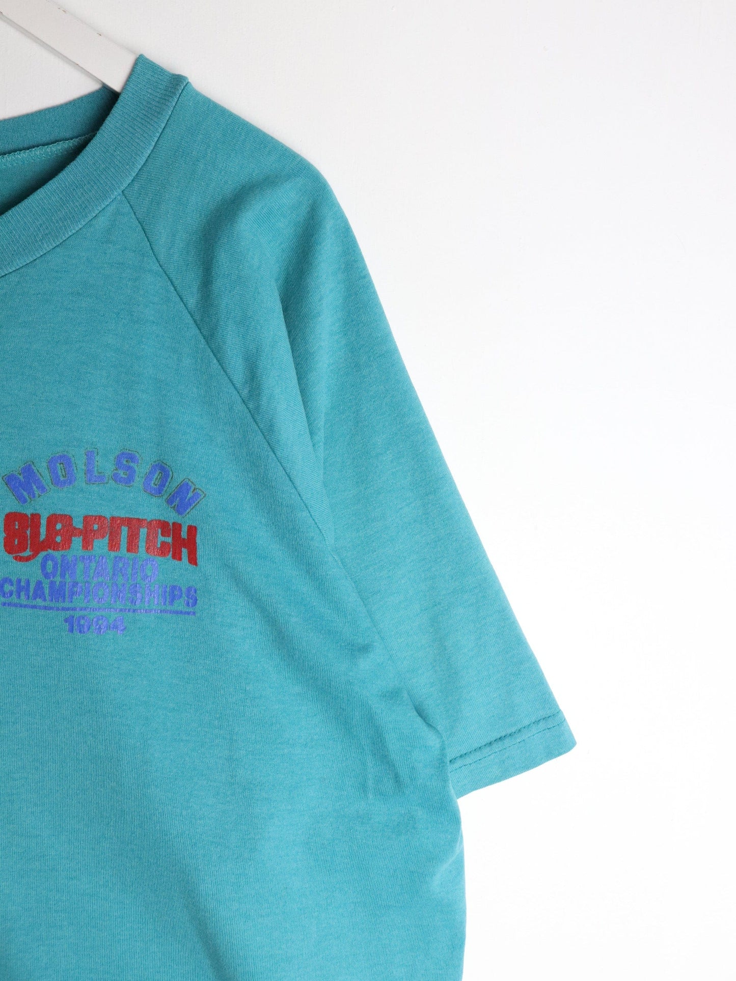 Vintage Molson Slo-Pitch T Shirt Mens XL Blue Henley from propervintagecanada