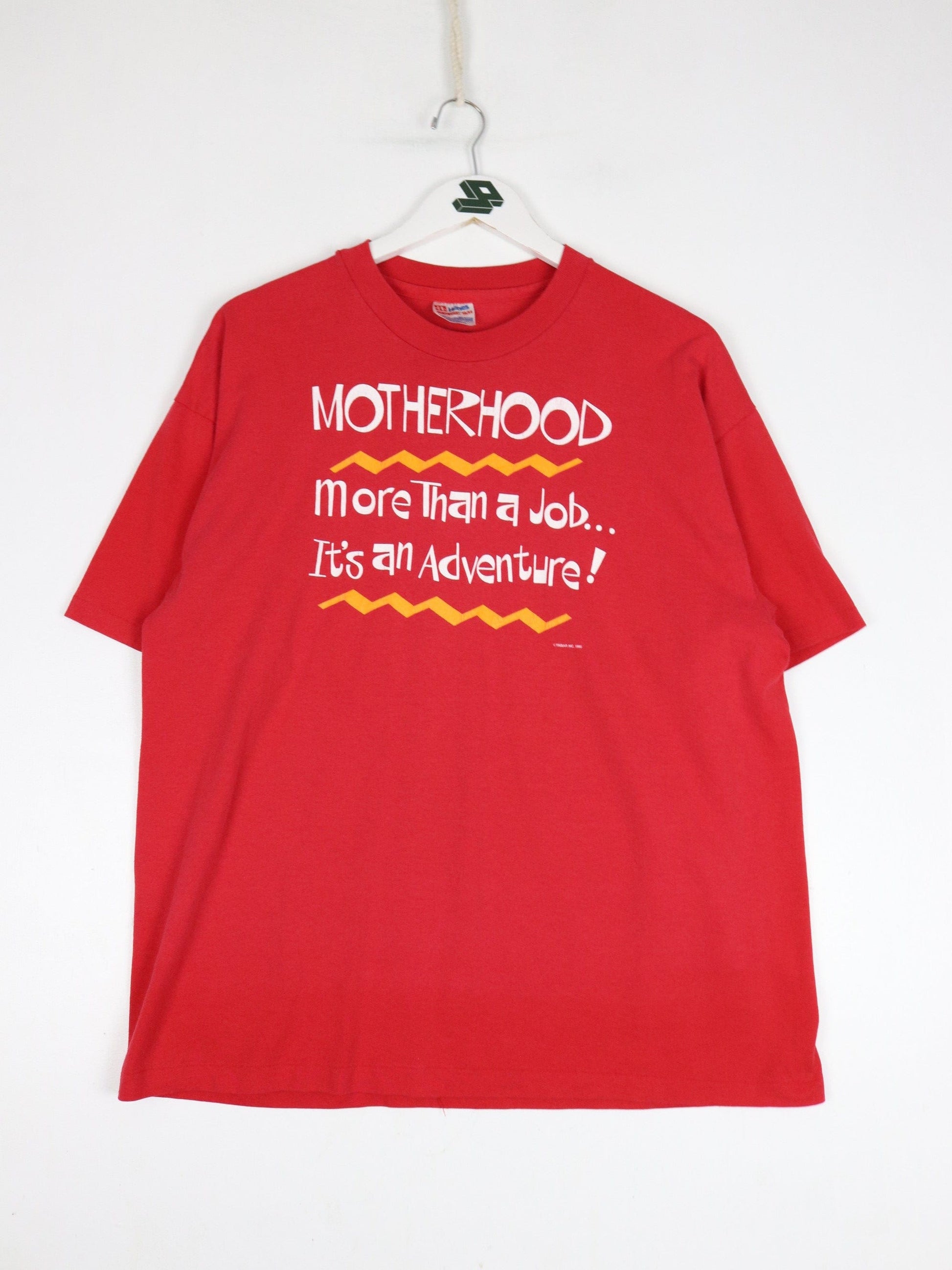 Vintage Motherhood T Shirt Fits Mens Large Red 90s Hanes