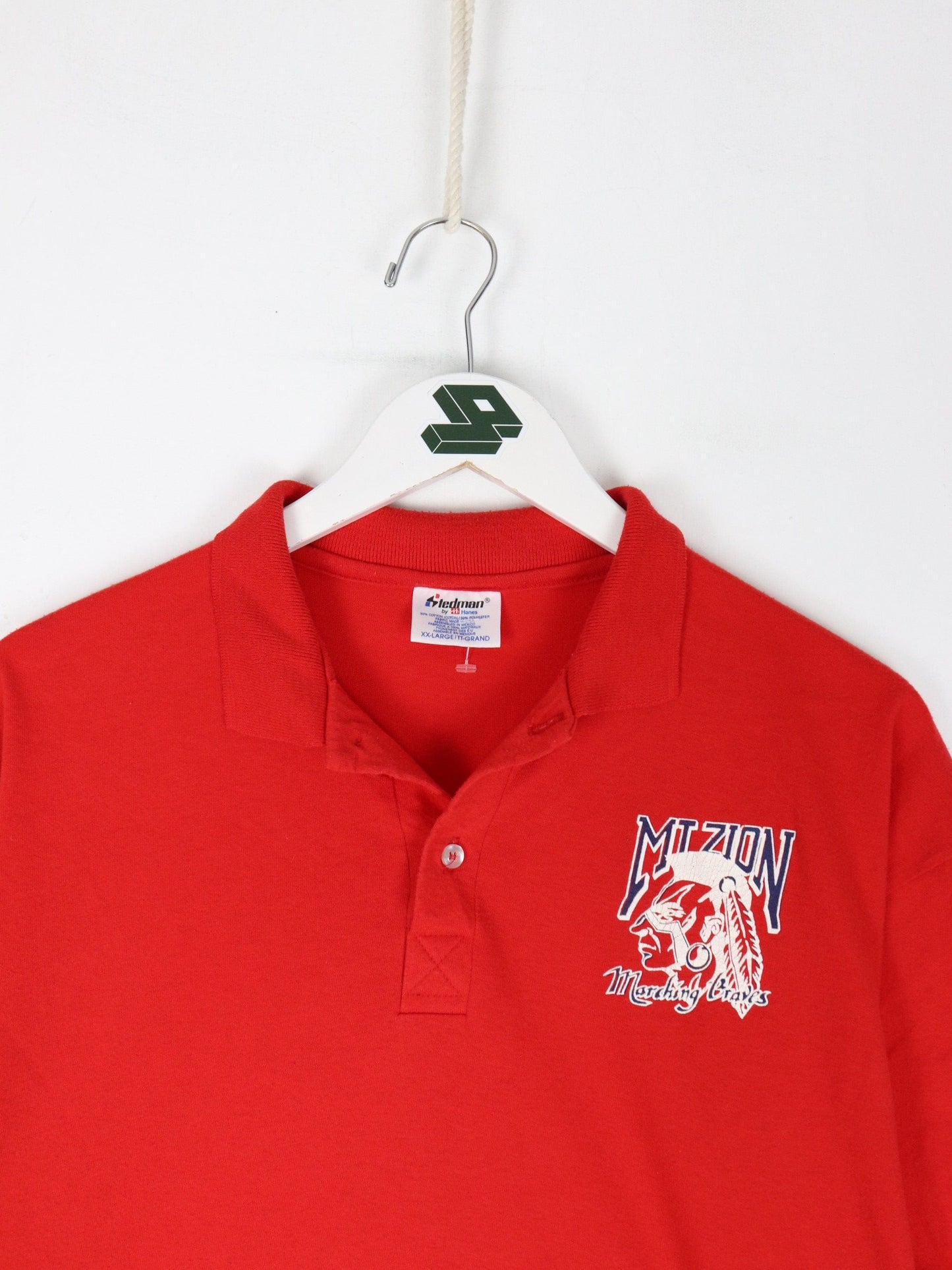 Vintage Mt Zion Marching Graves Polo Shirt Mens 2XL Red Band 80s