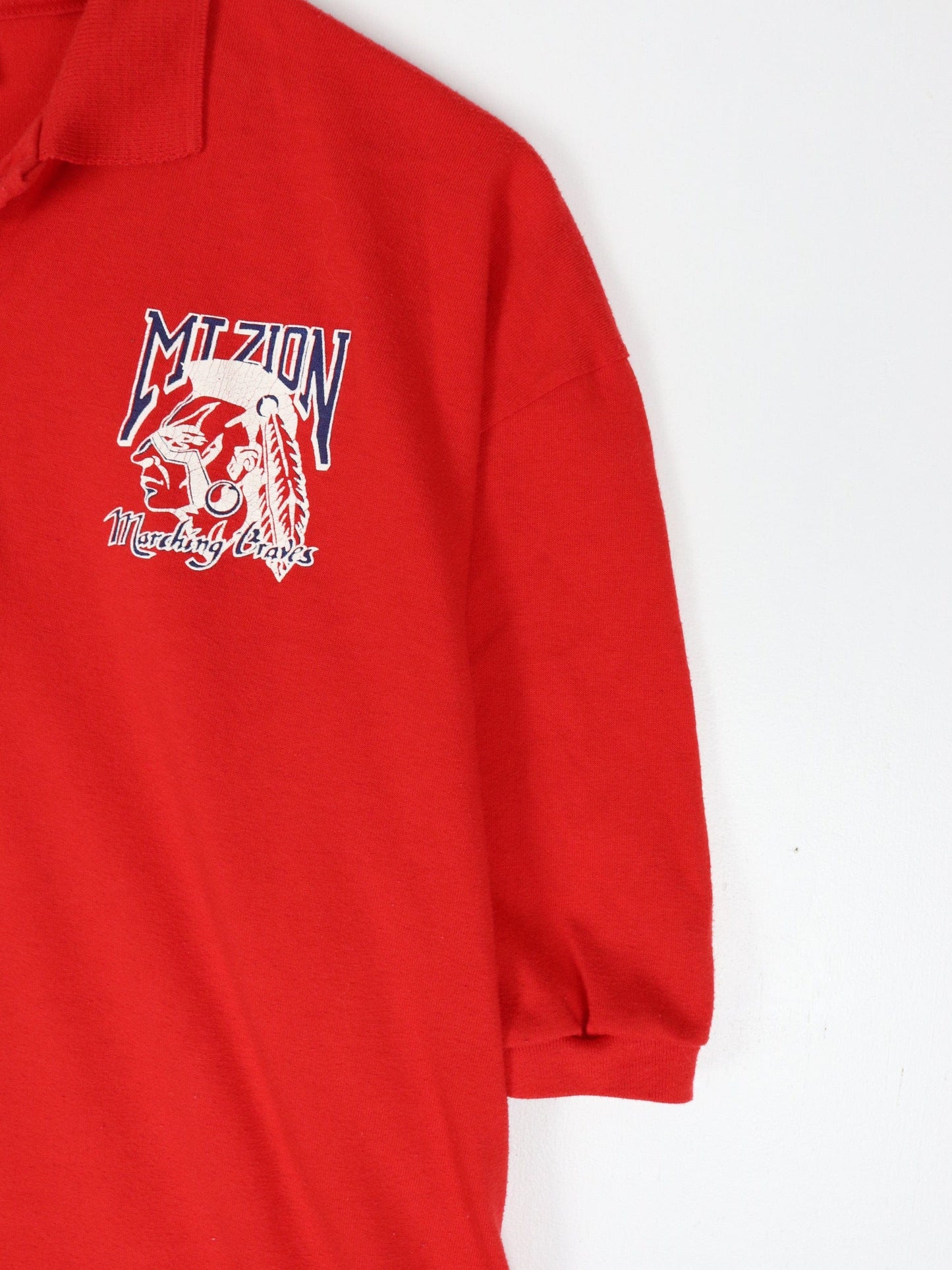 Vintage Mt Zion Marching Graves Polo Shirt Mens 2XL Red Band 80s