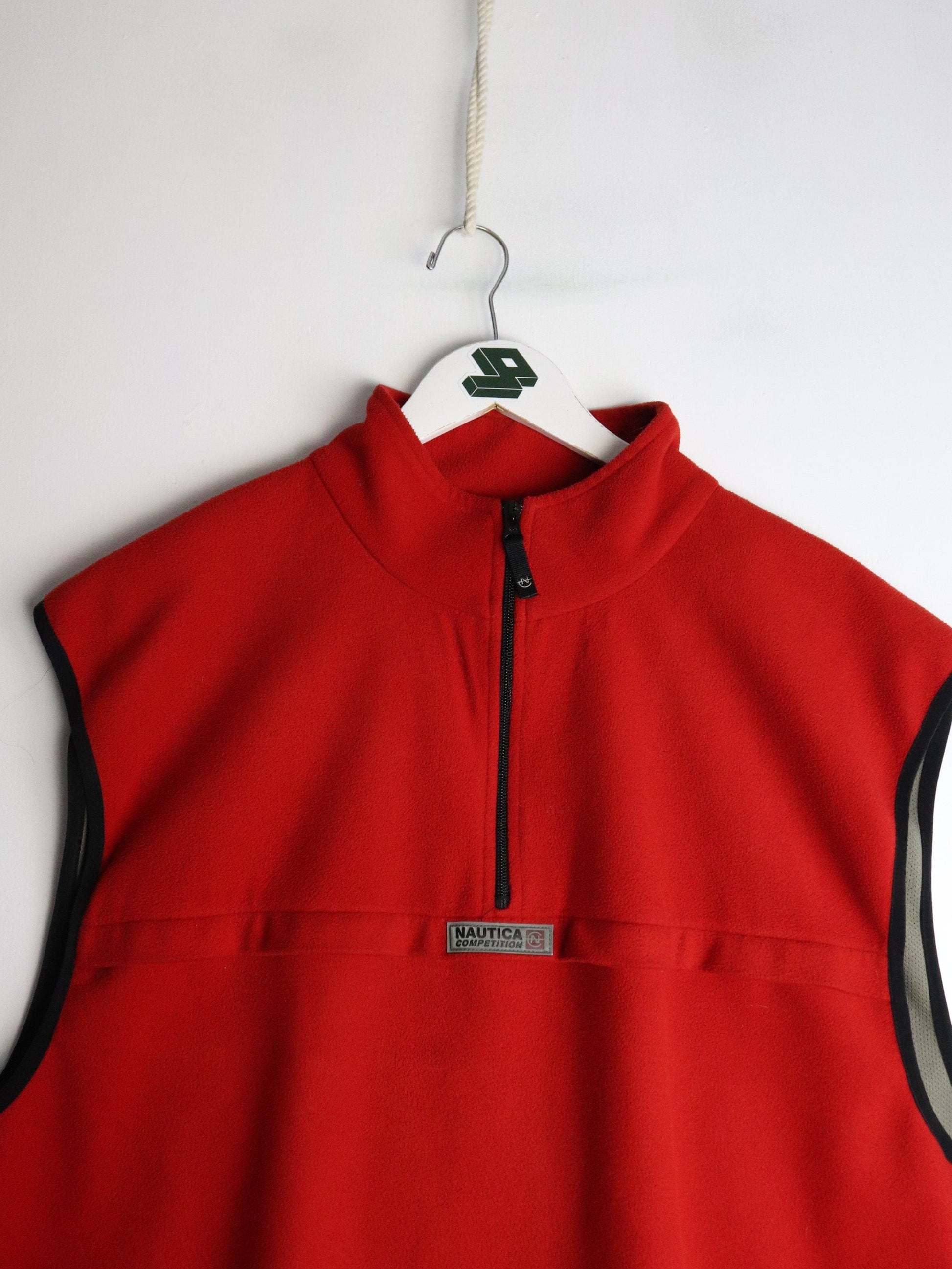 Vintage Nautica Competition Sweater Mens 2XL Red Fleece