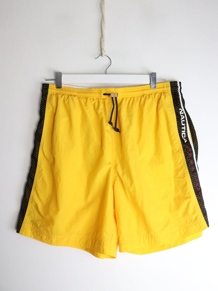 Vintage Nautica Competition Swim Shorts Mens Large Yellow from propervintagecanada
