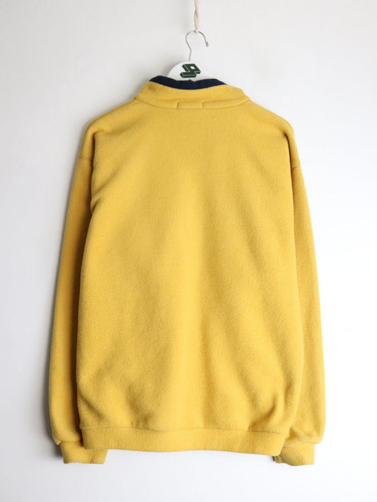 Vintage Nautica Fleece Sweater Mens Medium Yellow