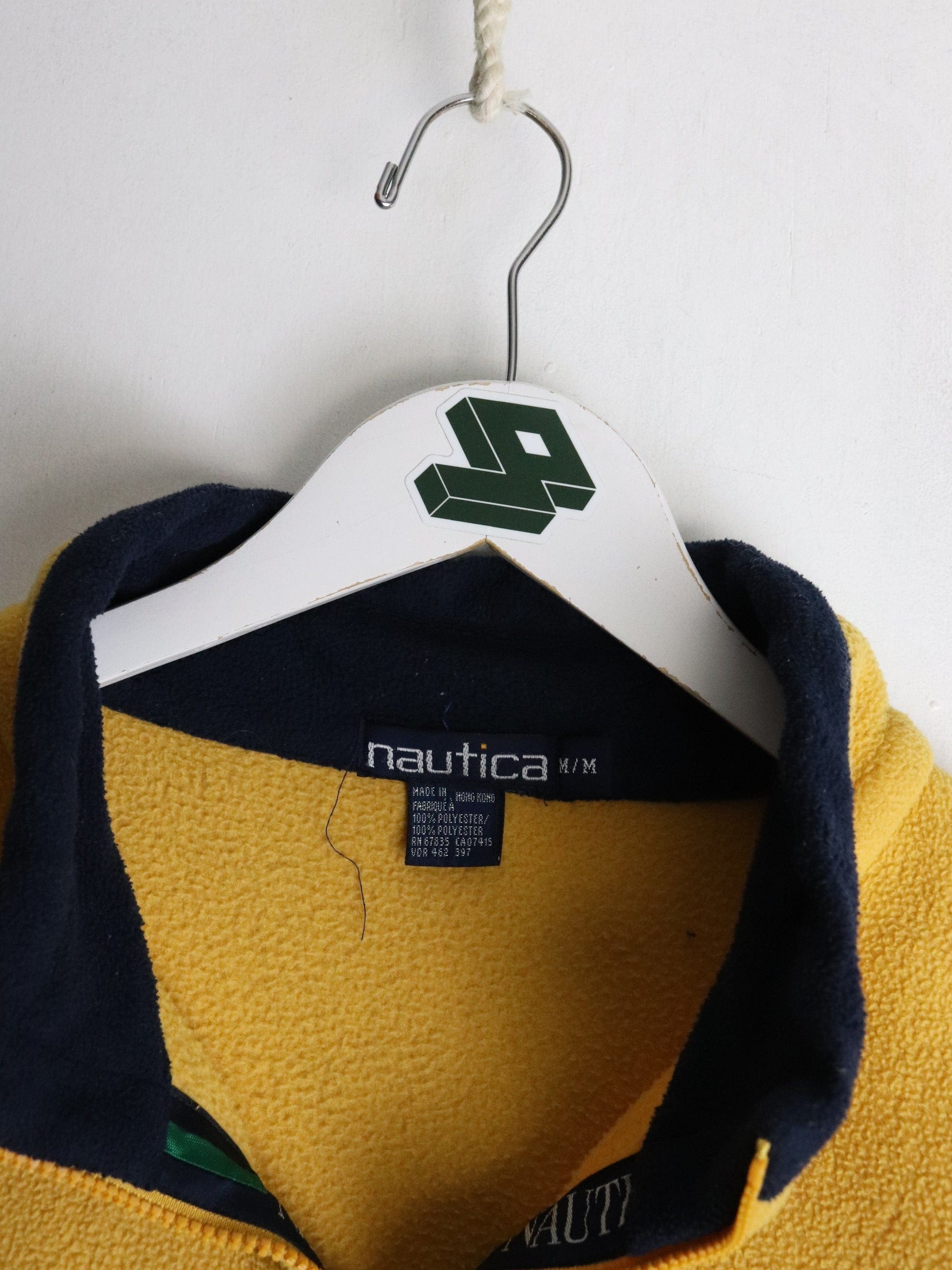 Vintage Nautica Fleece Sweater Mens Medium Yellow