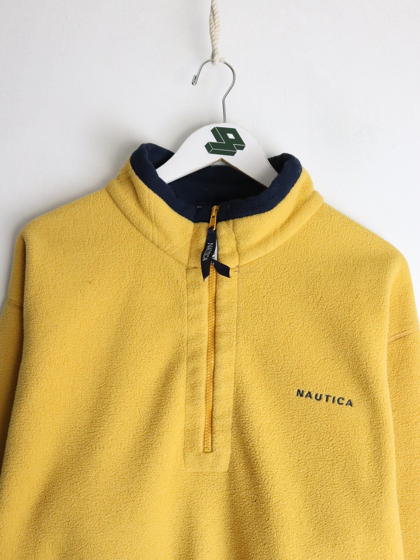 Vintage Nautica Fleece Sweater Mens Medium Yellow