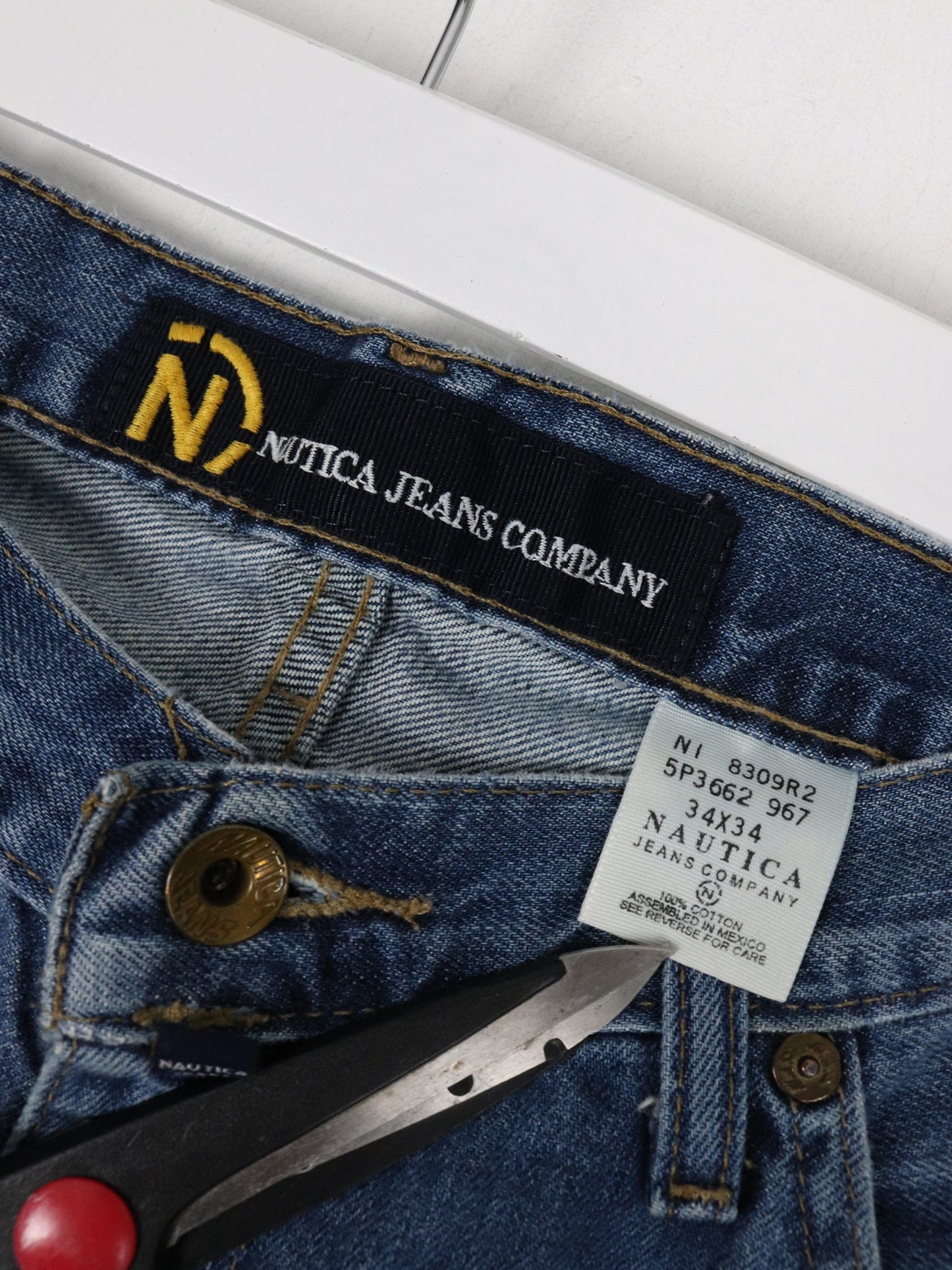 Vintage Nautica Pants Mens 34 x 34 Blue Denim Jeans