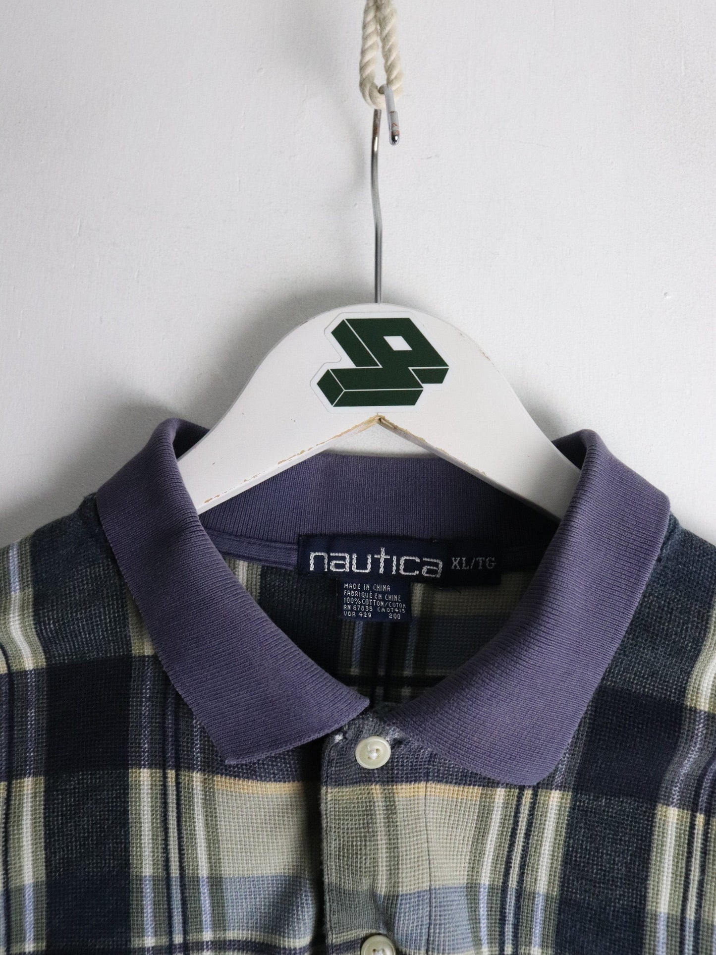 Vintage Nautica Polo Shirt Mens XL Blue Plaid from propervintagecanada