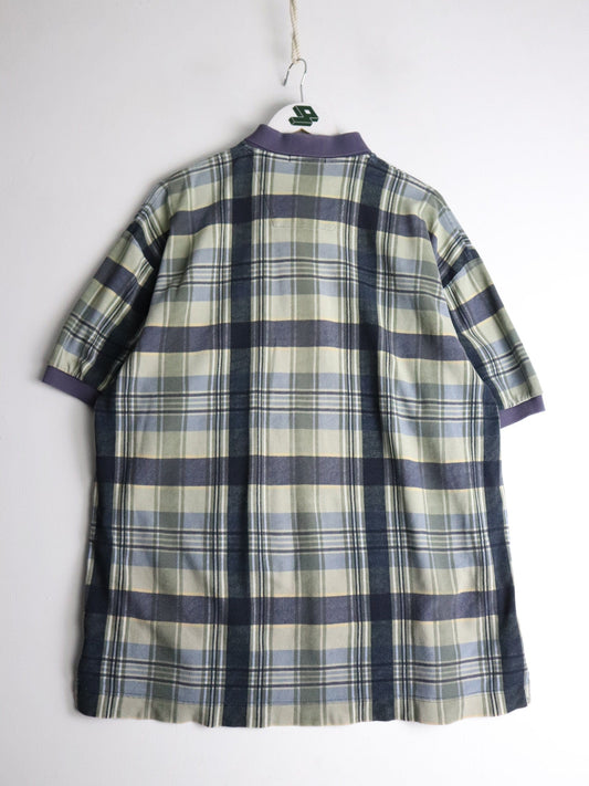 Vintage Nautica Polo Shirt Mens XL Blue Plaid